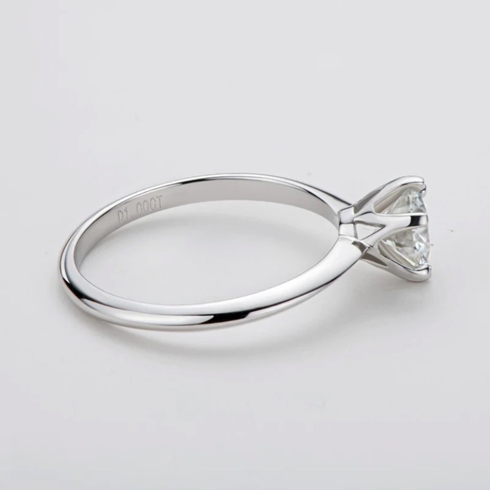 CERTIFIED 0.5 CARATS Moissanite Solid 925 Sterling silver Engagement Ring New - Picture 9 of 11